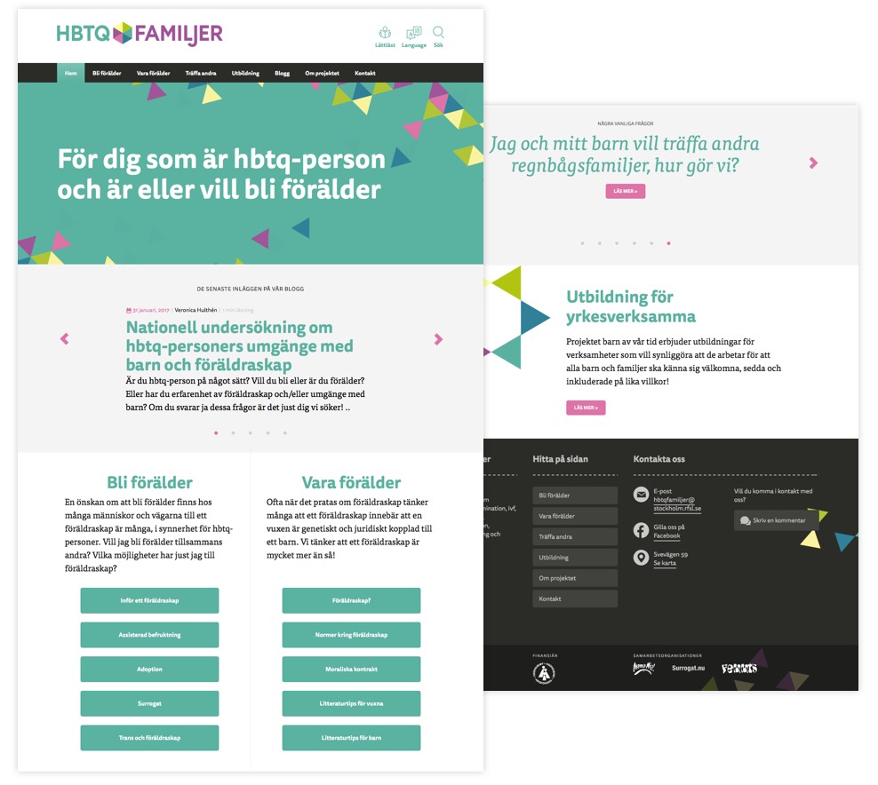 HBTQ Familjer - webbplats desktop