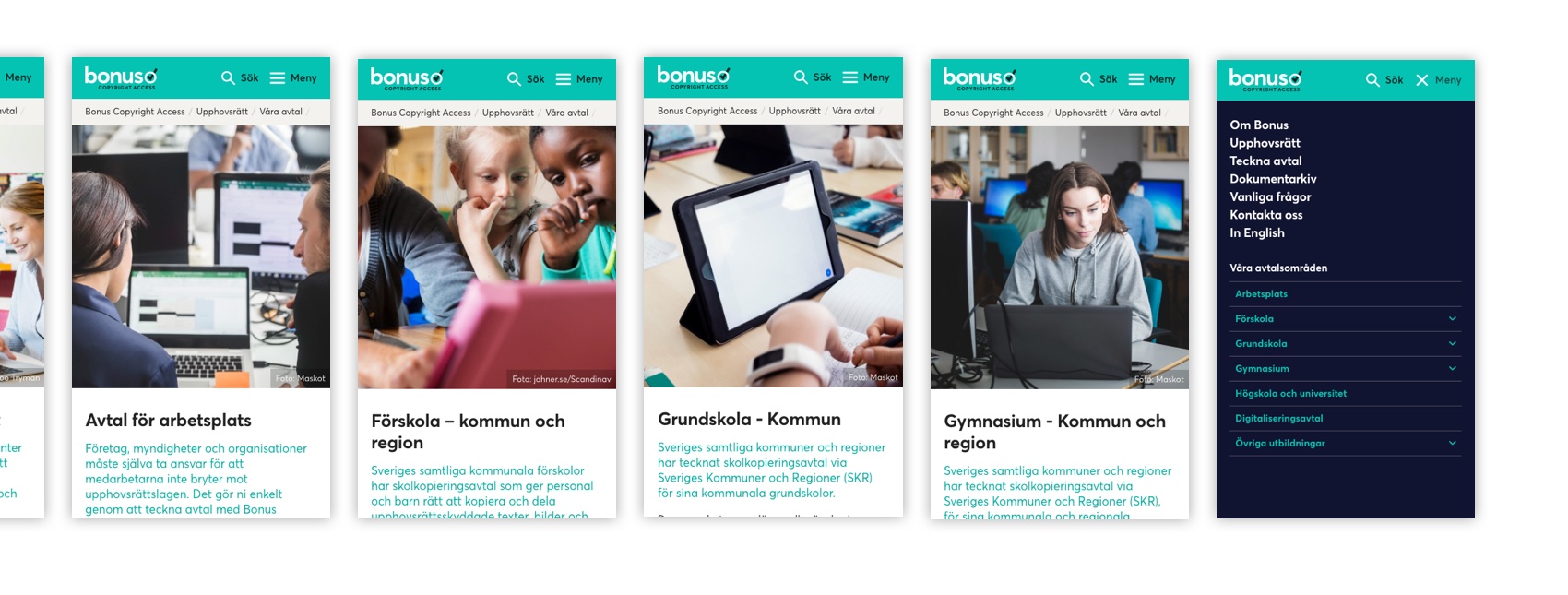 Bonus Copyright Access - mobil design